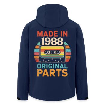 1988 Geburtstag Original 90er 80er Kassettenband Retro - Recycelte Männer Softshell-Jacke von Stanley/Stella - Navy - Hinten - AI Model Male 185 light (185cm)