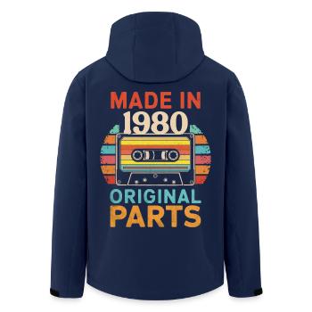 1980 Geburtstag Original 70er 80er Kassettenband Retro - Recycelte Männer Softshell-Jacke von Stanley/Stella - Navy - Hinten - AI Model Male 185 light (185cm)