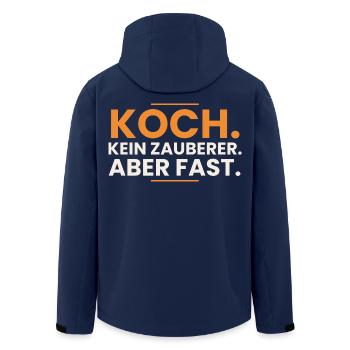 Koch. Kein Zauberer. Aber fast. – Koch Shirt - Recycelte Männer Softshell-Jacke von Stanley/Stella - Navy - Hinten - AI Model Male 185 light (185cm)