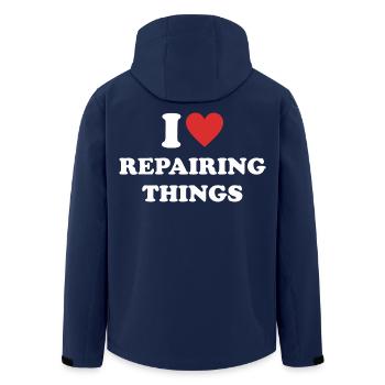 I Love Repairing Things - Recycelte Männer Softshell-Jacke von Stanley/Stella - Navy - Hinten - AI Model Male 185 light (185cm)