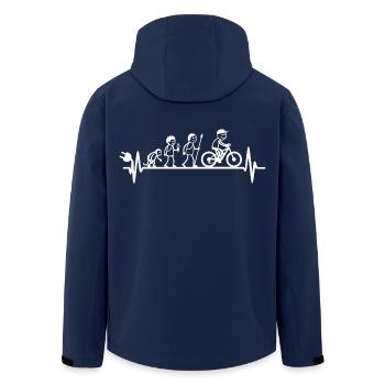  Evolution- E-Bike Radfahrer E-MTB Mountainbike - Recycelte Männer Softshell-Jacke von Stanley/Stella - Navy - Hinten - AI Model Male 185 light (185cm)