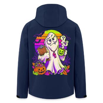 Halloween Geist Pausenaufsicht Lehrkraft - Recycelte Männer Softshell-Jacke von Stanley/Stella - Navy - Hinten - AI Model Male 185 light (185cm)