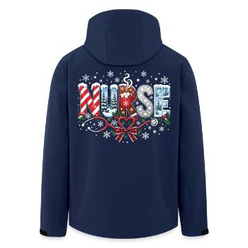 Krankenschwester Weihnachtsfeiertag Humor Winterschicht - Recycelte Männer Softshell-Jacke von Stanley/Stella - Navy - Hinten - AI Model Male 185 light (185cm)