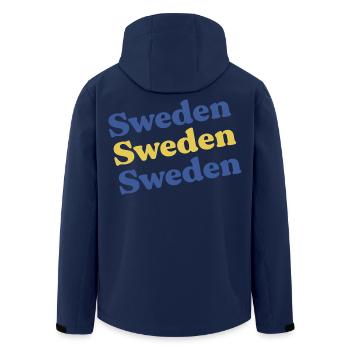 Schweden Geschenkidee - Recycelte Männer Softshell-Jacke von Stanley/Stella - Navy - Hinten - AI Model Male 185 light (185cm)