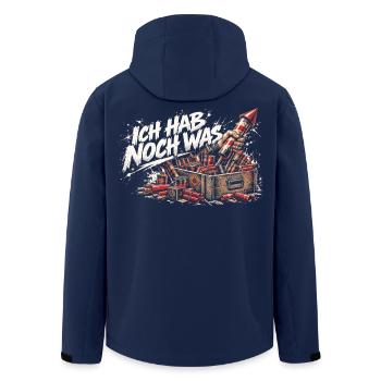 Ich hab da was – Feuerwerk Silvester - Recycelte Männer Softshell-Jacke von Stanley/Stella - Navy - Hinten - AI Model Male 185 light (185cm)