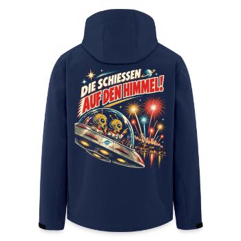 Die schießen auf den Himmel – Alien Feuerwerk - Recycelte Männer Softshell-Jacke von Stanley/Stella - Navy - Hinten - AI Model Male 185 light (185cm)