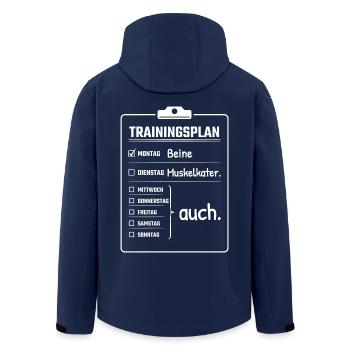 Trainingsplan Montag Beine - Fitness Lustig - Recycelte Männer Softshell-Jacke von Stanley/Stella - Navy - Hinten - AI Model Male 185 light (185cm)