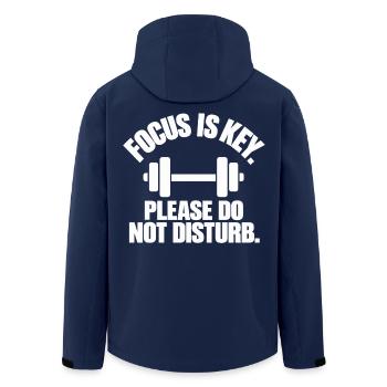 Minimalist "Focus Is Key" Gym & Fitness –Statement - Recycelte Männer Softshell-Jacke von Stanley/Stella - Navy - Hinten - AI Model Male 185 light (185cm)