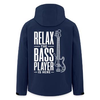 Entspann dich, der Bassist ist da, Bassist summt - Recycelte Männer Softshell-Jacke von Stanley/Stella - Navy - Hinten - AI Model Male 185 light (185cm)