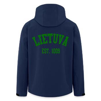 Lietuva Vintage Est.1009 - Recycelte Männer Softshell-Jacke von Stanley/Stella - Navy - Hinten - AI Model Male 185 light (185cm)