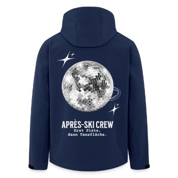Apres Ski Party Outfit Discokugel Skiurlaub Crew - Recycelte Männer Softshell-Jacke von Stanley/Stella - Navy - Hinten - AI Model Male 185 light (185cm)