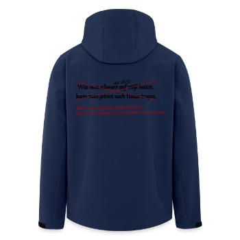 schwarz auf weiss - Recycelte Männer Softshell-Jacke von Stanley/Stella - Navy - Hinten - AI Model Male 185 light (185cm)