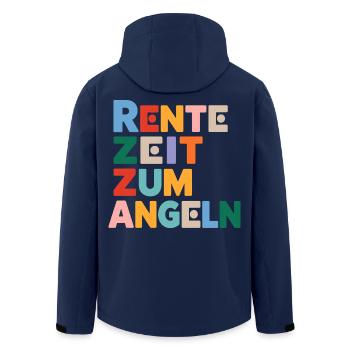 Rente Zeit zum Angeln Spruch - Recycelte Männer Softshell-Jacke von Stanley/Stella - Navy - Hinten - AI Model Male 185 light (185cm)