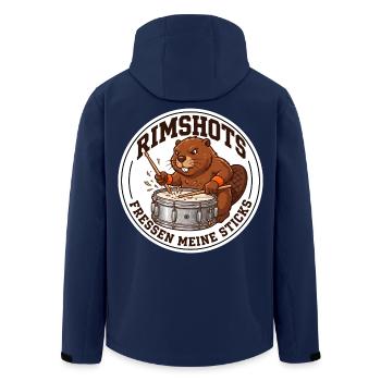 Rimshots Snare Drummer Schlagzeug - Recycelte Männer Softshell-Jacke von Stanley/Stella - Navy - Hinten - AI Model Male 185 light (185cm)
