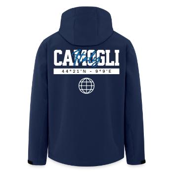 Camogli Italien Koordinaten Reise Souvenir - Recycelte Männer Softshell-Jacke von Stanley/Stella - Navy - Hinten - AI Model Male 185 light (185cm)