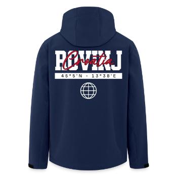 Rovinj Kroatien Koordinaten Reise Souvenir - Recycelte Männer Softshell-Jacke von Stanley/Stella - Navy - Hinten - AI Model Male 185 light (185cm)