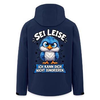 Sei Leise Ich Kann Dich Nicht Ignorieren Sprüche - Recycelte Männer Softshell-Jacke von Stanley/Stella - Navy - Hinten - AI Model Male 185 light (185cm)