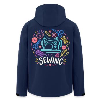 Love Sewing Machine Craft - Recycelte Männer Softshell-Jacke von Stanley/Stella - Navy - Hinten - AI Model Male 185 light (185cm)