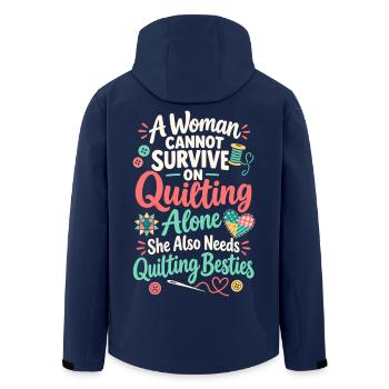Quilt-Besties Nähen - Recycelte Männer Softshell-Jacke von Stanley/Stella - Navy - Hinten - AI Model Male 185 light (185cm)