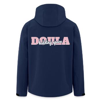 Doula hält den Raum - Recycelte Männer Softshell-Jacke von Stanley/Stella - Navy - Hinten - AI Model Male 185 light (185cm)