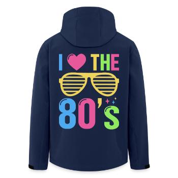 80er Jahre Party Kostüm Retro 80s Mottoparty - Recycelte Männer Softshell-Jacke von Stanley/Stella - Navy - Hinten - AI Model Male 185 light (185cm)