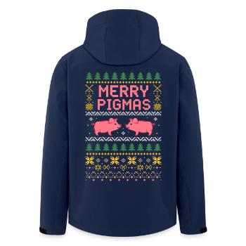 Merry Pigmas Ugly Christmas Sweater - Recycelte Männer Softshell-Jacke von Stanley/Stella - Navy - Hinten - AI Model Male 185 light (185cm)