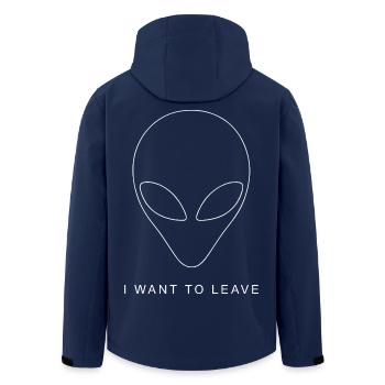 Minimalist Line Art Alien I Want To Leave - Recycelte Männer Softshell-Jacke von Stanley/Stella - Navy - Hinten - AI Model Male 185 light (185cm)