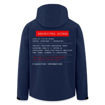 Sektor S4 Physik: Element 115 Doku - Recycelte Männer Softshell-Jacke von Stanley/Stella - Navy - Hinten - AI Model Male 185 light (185cm)