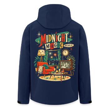 Midnight Magic – Retro Silvester - Recycelte Männer Softshell-Jacke von Stanley/Stella - Navy - Hinten - AI Model Male 185 light (185cm)