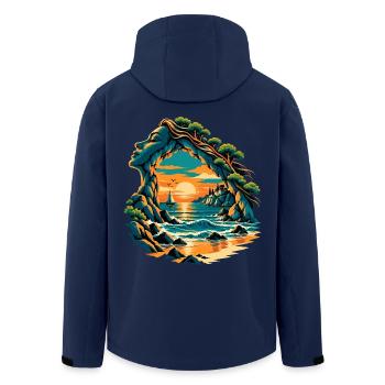Magische Küstenbucht - Recycelte Männer Softshell-Jacke von Stanley/Stella - Navy - Hinten - AI Model Male 185 light (185cm)