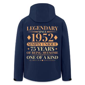 75th Birthday Simply Unique Jahrgang 1952 - Recycelte Männer Softshell-Jacke von Stanley/Stella - Navy - Hinten - AI Model Male 185 light (185cm)