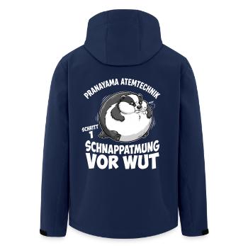 Yoga Dachs Atemübung - Recycelte Männer Softshell-Jacke von Stanley/Stella - Navy - Hinten - AI Model Male 185 light (185cm)