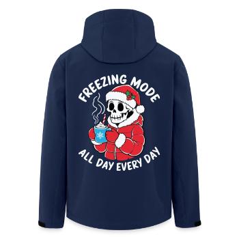 Gefriermodus Den Ganzen Tag, Jeden Tag Winterspaß - Recycelte Männer Softshell-Jacke von Stanley/Stella - Navy - Hinten - AI Model Male 185 light (185cm)