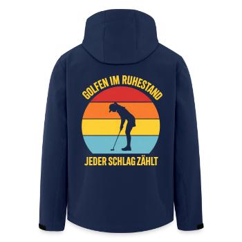 Golfen im Ruhestand Vintage - Recycelte Männer Softshell-Jacke von Stanley/Stella - Navy - Hinten - AI Model Male 185 light (185cm)