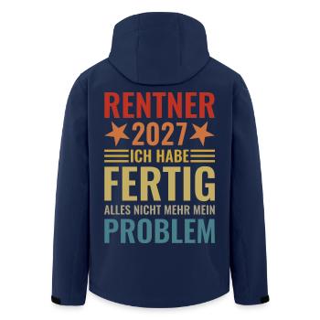 Rentner 2027 - Ich habe fertig - Recycelte Männer Softshell-Jacke von Stanley/Stella - Navy - Hinten - AI Model Male 185 light (185cm)