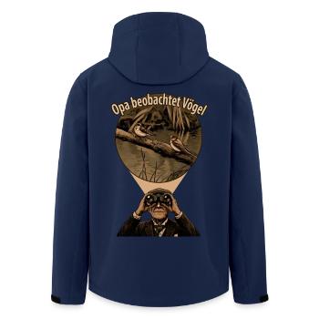 Opa beobachtet Vögel Vintage - Recycelte Männer Softshell-Jacke von Stanley/Stella - Navy - Hinten - AI Model Male 185 light (185cm)