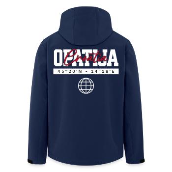 Opatija Kroatien Koordinaten Reise Souvenir - Recycelte Männer Softshell-Jacke von Stanley/Stella - Navy - Hinten - AI Model Male 185 light (185cm)