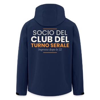 Mitglied des Abendschichtclubs – Kellner - Recycelte Männer Softshell-Jacke von Stanley/Stella - Navy - Hinten - AI Model Male 185 light (185cm)