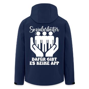 Social Worker Dafür Gibt Es Keine App Social - Recycelte Männer Softshell-Jacke von Stanley/Stella - Navy - Hinten - AI Model Male 185 light (185cm)