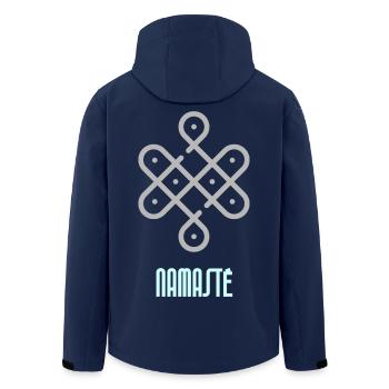 Namasté Yoga lovers - Recycelte Männer Softshell-Jacke von Stanley/Stella - Navy - Hinten - AI Model Male 185 light (185cm)