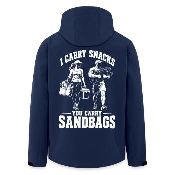 Ich trage Snacks Du trägst Sandsäcke Fitness Renngym - Recycelte Männer Softshell-Jacke von Stanley/Stella - Navy - Hinten - AI Model Male 185 light (185cm)