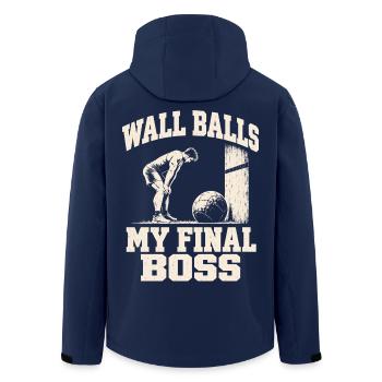 Wall Balls Hybrid Fitness Rennen Fitnessstudio Humor Männer - Recycelte Männer Softshell-Jacke von Stanley/Stella - Navy - Hinten - AI Model Male 185 light (185cm)