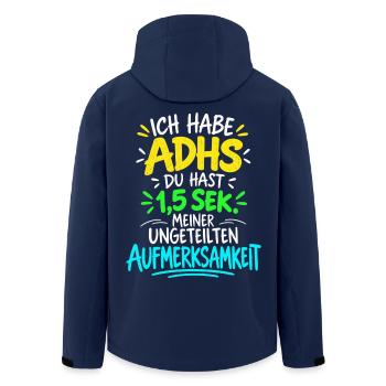 Ich habe ADHS - Du hast 1,5 Sekunden meiner Aufmer - Recycelte Männer Softshell-Jacke von Stanley/Stella - Navy - Hinten - AI Model Male 185 light (185cm)