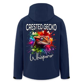 Kronengecko Flüsterer - Recycelte Männer Softshell-Jacke von Stanley/Stella - Navy - Hinten - AI Model Male 185 light (185cm)