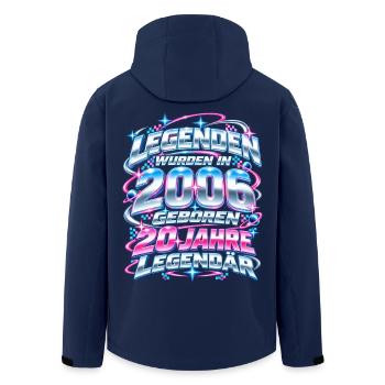 2006 Legenden 20. Geburtstag 2000er Y2K - Recycelte Männer Softshell-Jacke von Stanley/Stella - Navy - Hinten - AI Model Male 185 light (185cm)