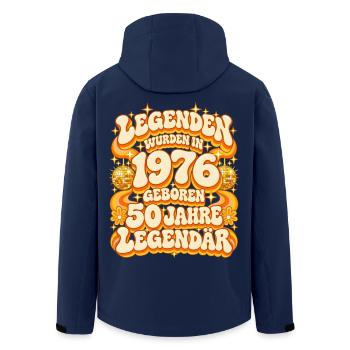 1976 Legenden 50. Geburtstag 70er Disco - Recycelte Männer Softshell-Jacke von Stanley/Stella - Navy - Hinten - AI Model Male 185 light (185cm)