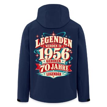 1956 Legenden 70. Geburtstag 50er Retro - Recycelte Männer Softshell-Jacke von Stanley/Stella - Navy - Hinten - AI Model Male 185 light (185cm)