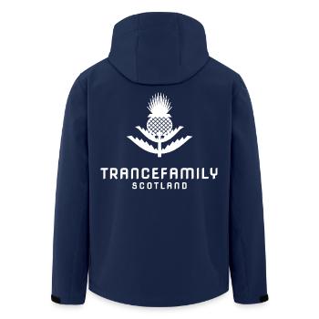 TranceFamily Scotland - Thistle Trance - Recycelte Männer Softshell-Jacke von Stanley/Stella - Navy - Hinten - AI Model Male 185 light (185cm)