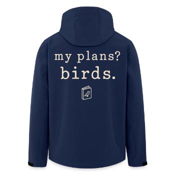 Meine Pläne? Vögel. - Recycelte Männer Softshell-Jacke von Stanley/Stella - Navy - Hinten - AI Model Male 185 light (185cm)