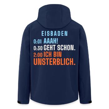 Eisbaden: Aaah! Geht schon. Ich bin unsterblich. - Recycelte Männer Softshell-Jacke von Stanley/Stella - Navy - Hinten - AI Model Male 185 light (185cm)